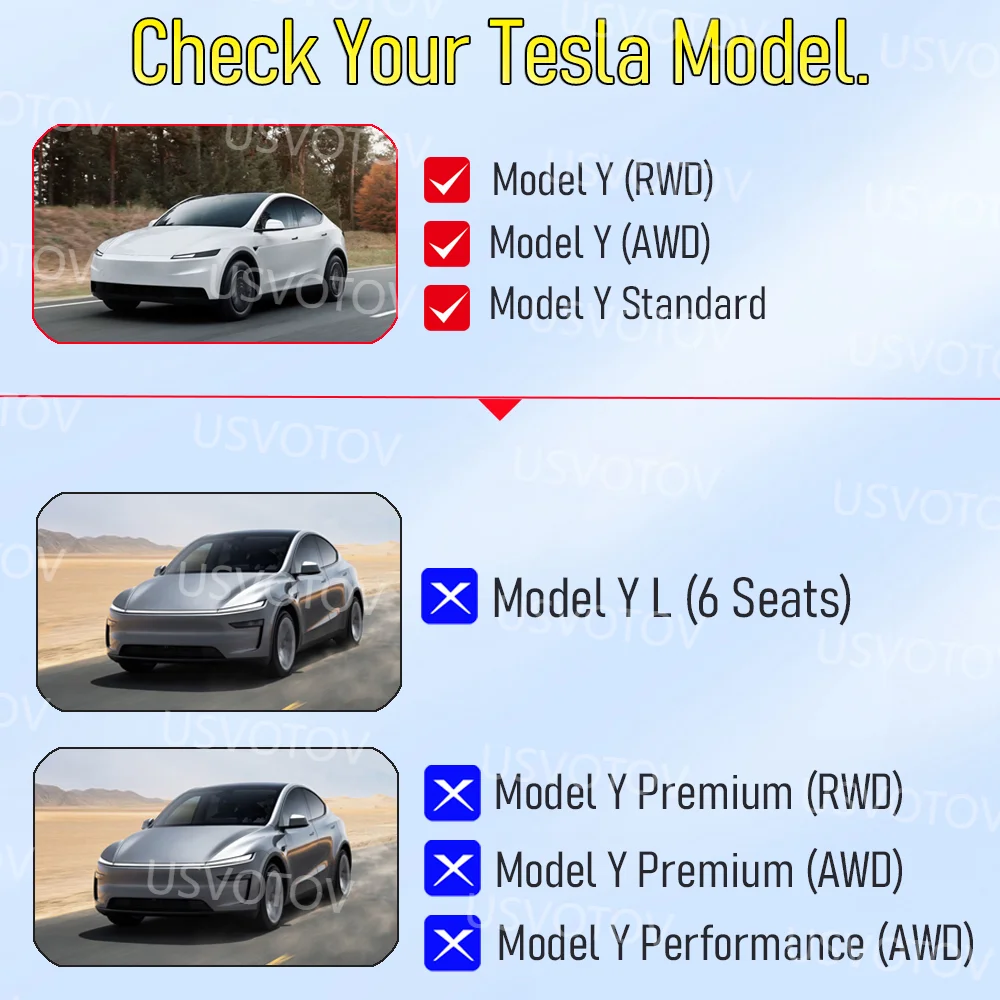 USVOTOV Center Console Organizer for Tesla Model Y Standard 2026 2025 Lower Storage Box Insert Tray Model Y RWD AWD Accessories