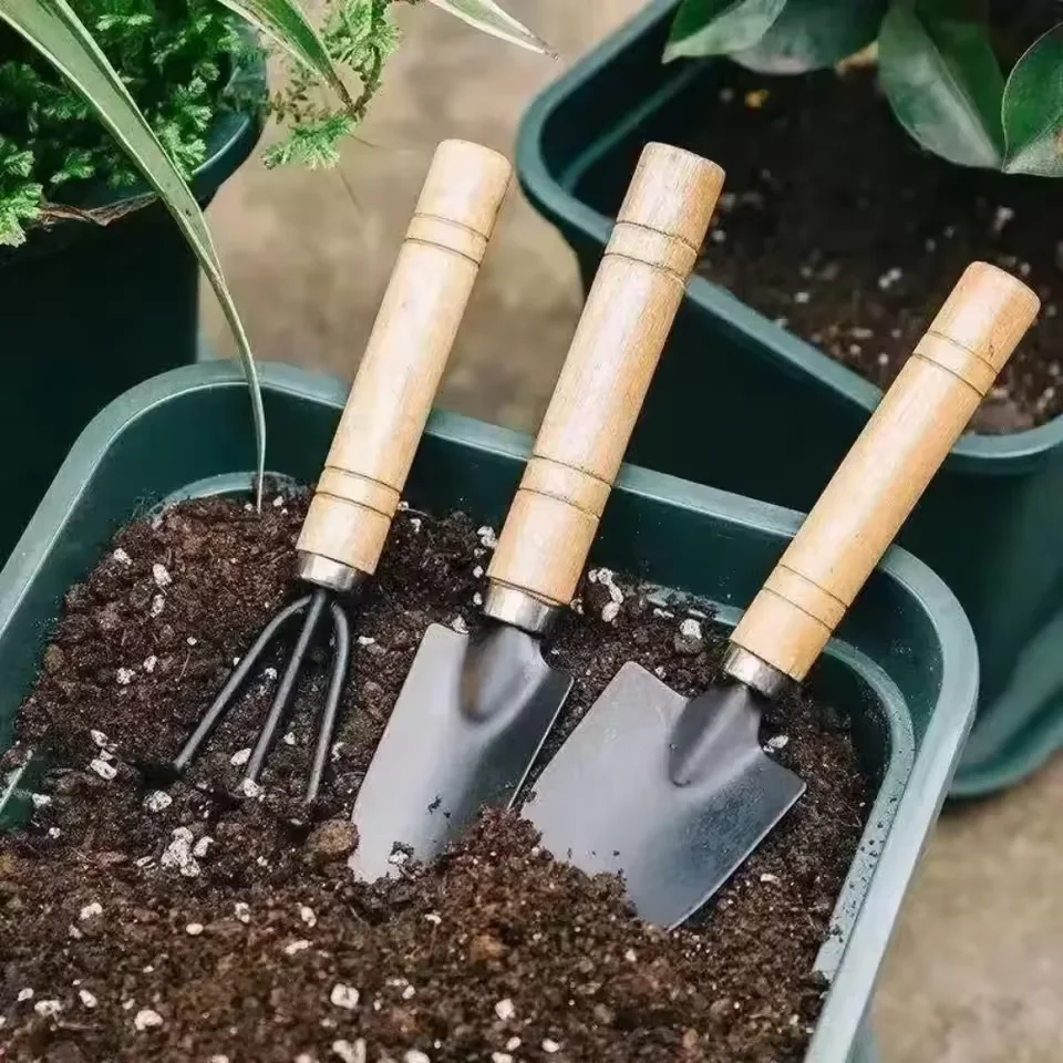 3PCS Mini Gardening Tools Set Portable Small Gardening Tool With Handles Shovel Rake Indoor Garden Planting Flower Potted Tool