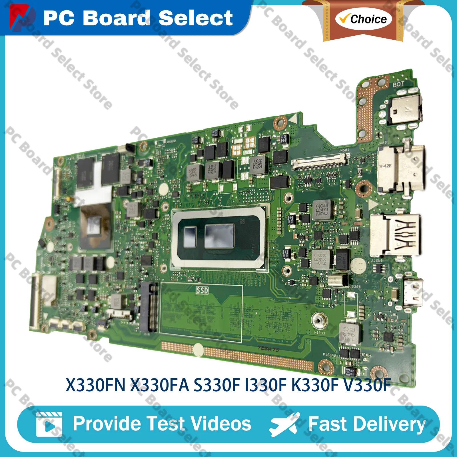 

X330FN Laptop Motherboard For ASUS VivoBook I330FA V330F K330F X330FN X330F R330F X330FL S330F Mainboard I3 I5 I7 CPU tests OK