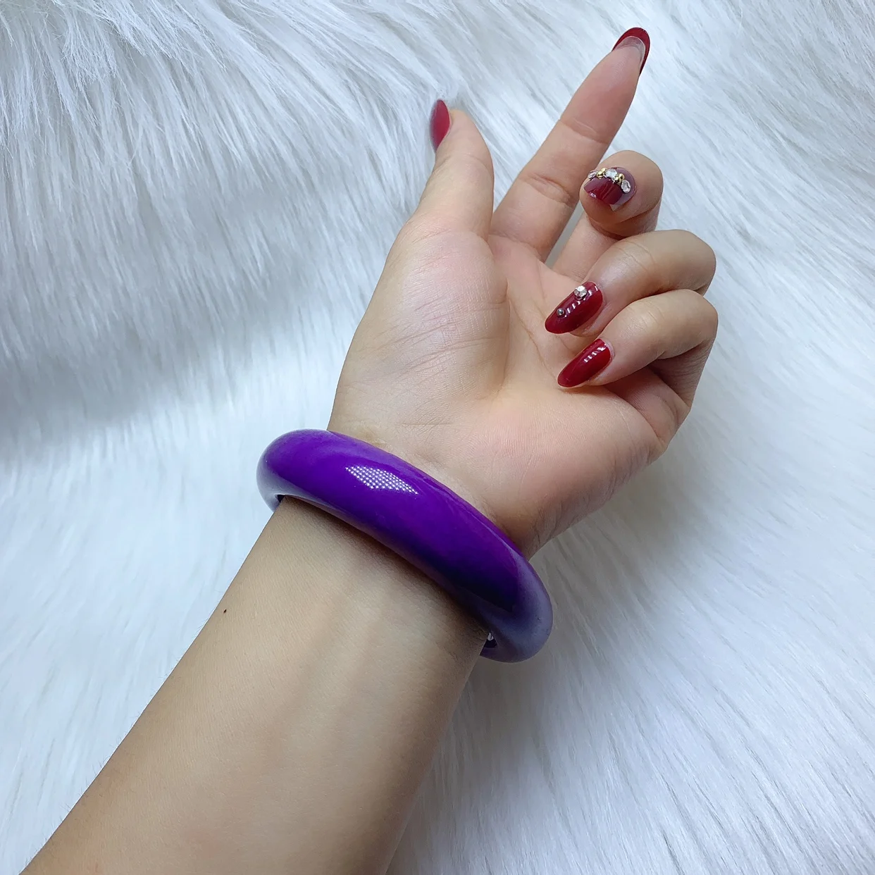 

American Purple Mica Bracelet Women's, Natural Purple Gemstone Taro Stone Jewelry Treasure Hand Row, Women's