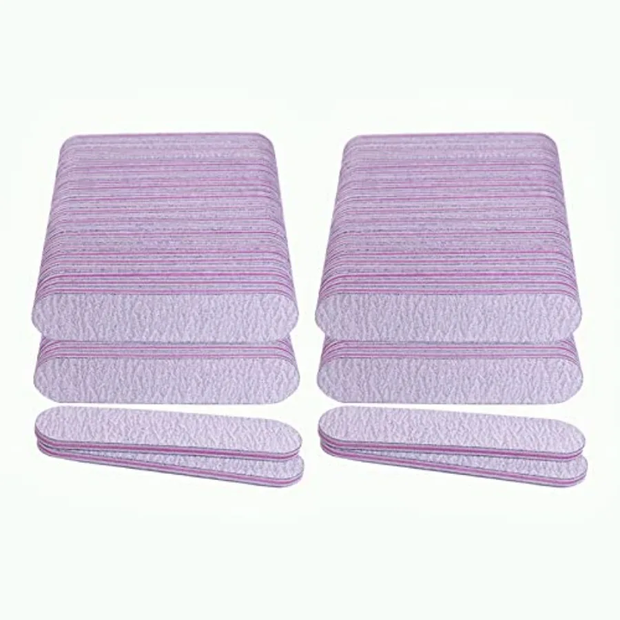 

Nail Files 100 Pack,3.6 Inch Emery Board Nail Files for Acrylic and Natural Nails, 100/180 Grit Small Double Sided Fingernail F