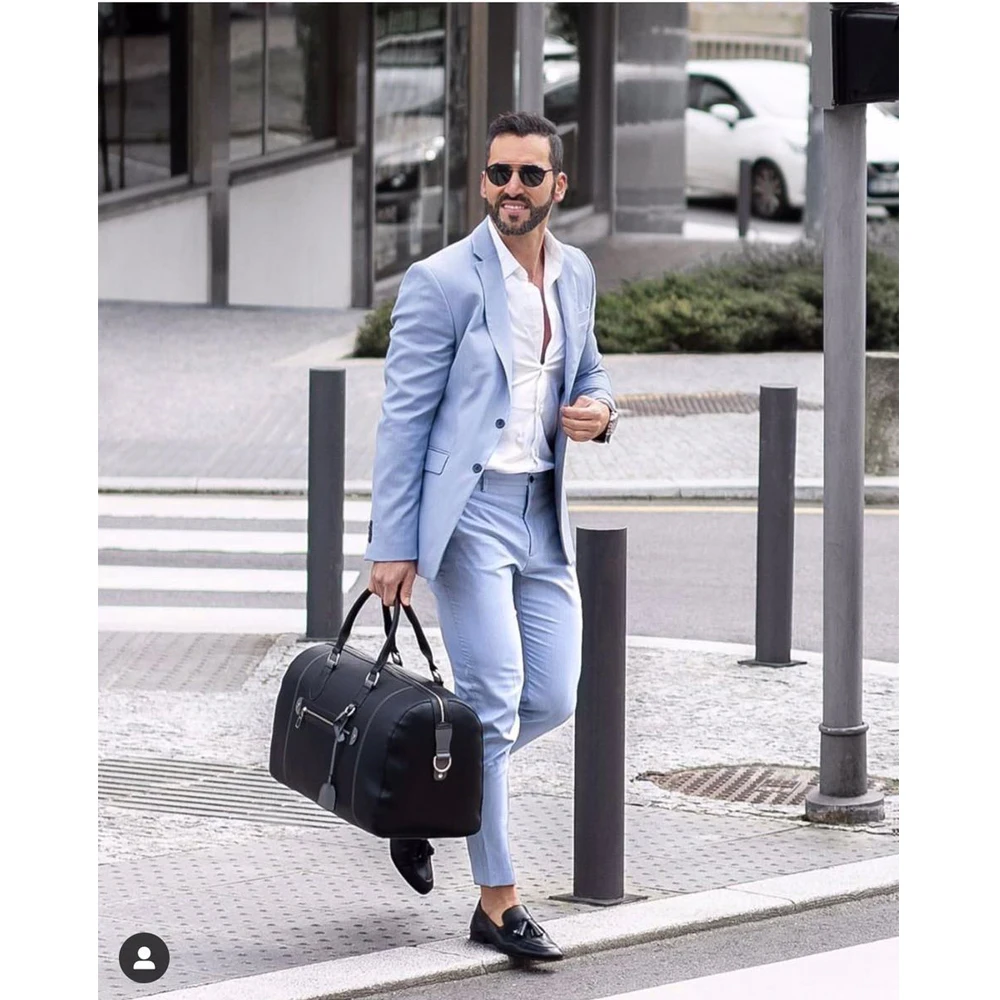 Causal Spring and Autumn Men Suit's For Wedding Formal Groom Men Male Fashion 2 Pieces (Jacket+Pants)