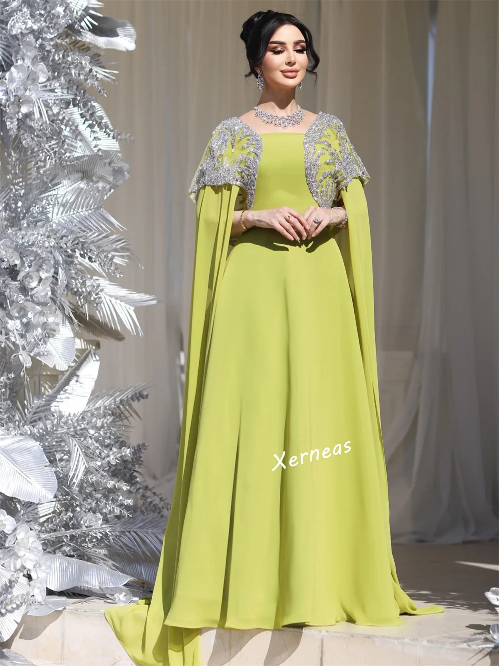 Vestidos de noite personalizados fora do ombro longo xale arábia saudita a linha vestidos longos sob medida ocasião elegante festa brilho