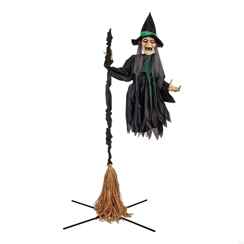 Seasonal Figure Display 213 Height With Voice Cue or Touch Cue, Lighted Face, Quick Assembly Base Support for Yard Entry Y5GB