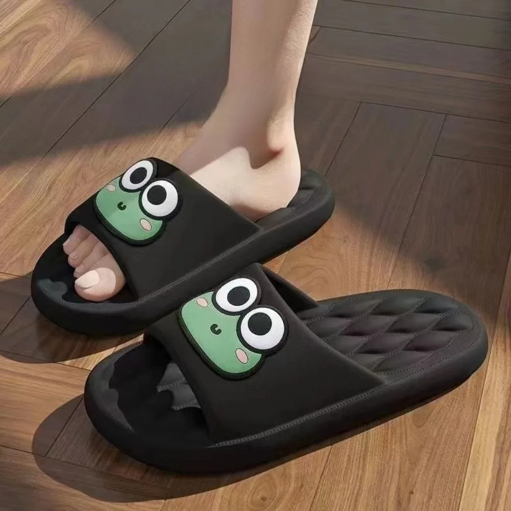 

Cute Soft Frog Slippers Comfortable Breathable Anti Slip Slippers Waterproof Cartoon House Shoes for Couple