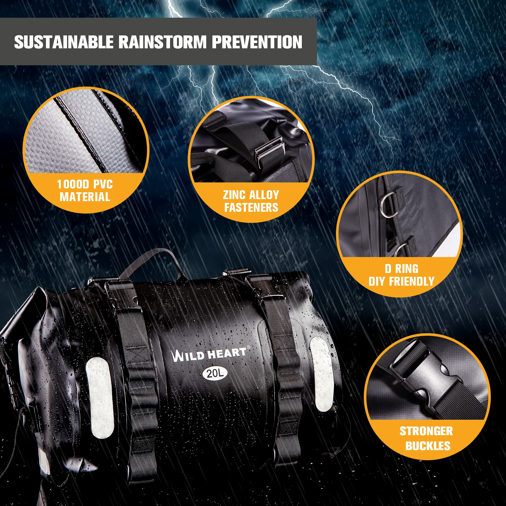 Universal Fully Waterproof Dual Motorcycle Saddle Bags Motorbike E-Scooter Side Panniers Luggage Hanging Storage Bags