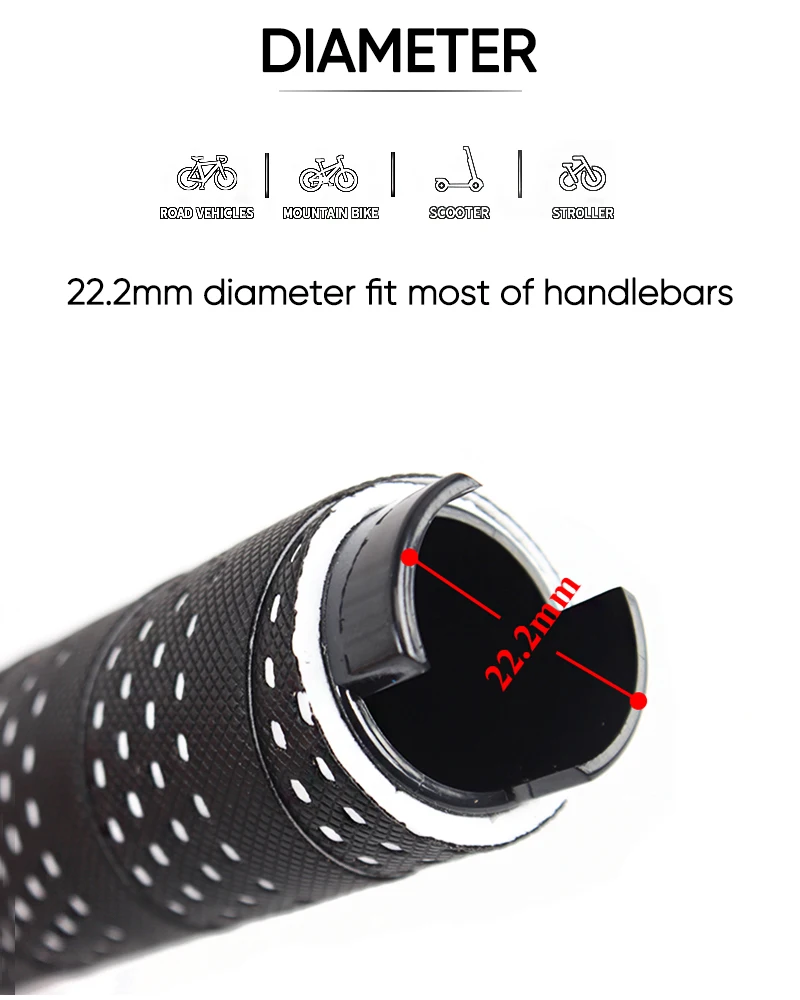 Manopole per bicicletta, in schiuma morbida, manopole per manubrio single-lock-on, comode impugnature antiscivolo per mountain bike, bici da corsa, BMX Roller (nero