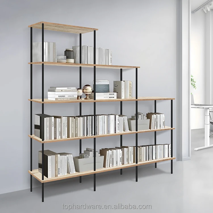 Estantería montada en la pared de 2 estantes Estantería decorativa de metal para libros de pared