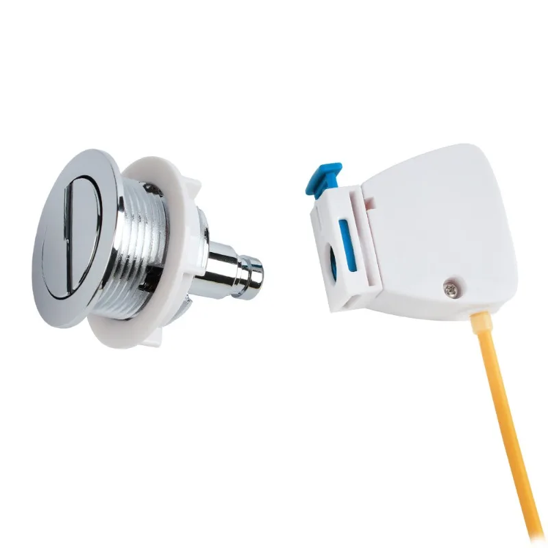 Picture 4: Cable Controlled Dual Flush Valve Kit 38mm Button Water Saving Toilet Tank Drain Assembly with Wire Actuator Bathroom Parts