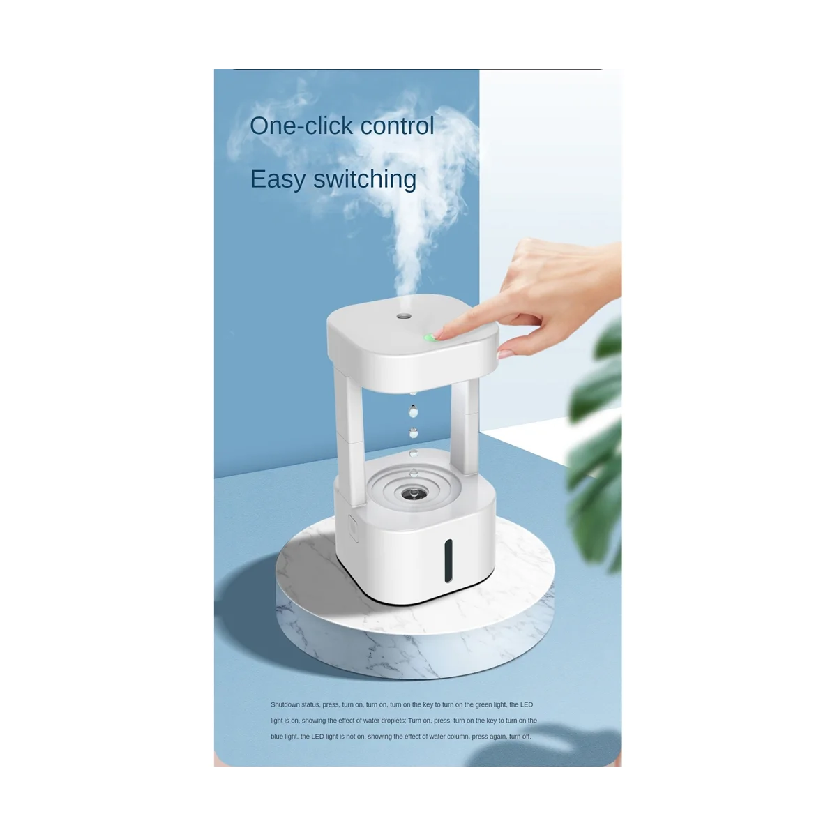 

humidifier Portable Water Drop USB Humidifier Diffuser 580ML AntiGravity Humidifier Aromatherapy Mist Maker for