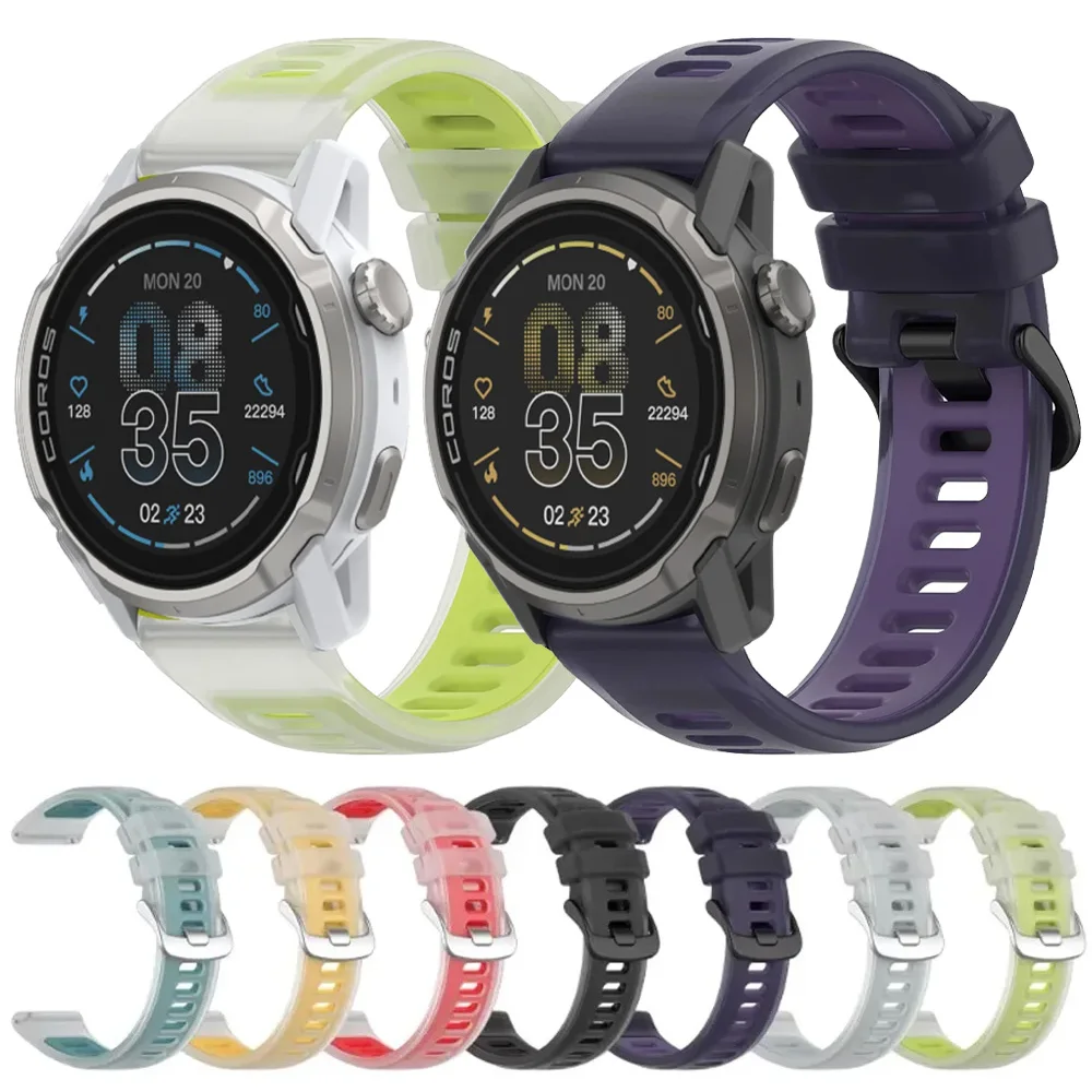 20mm 22mm Semi-Transparent Silicone Strap For COROS Watch APEX 4 42mm/PACE 4 3 Pro Sports Belt Watchband For CMF Watch 3-2-1 Pro
