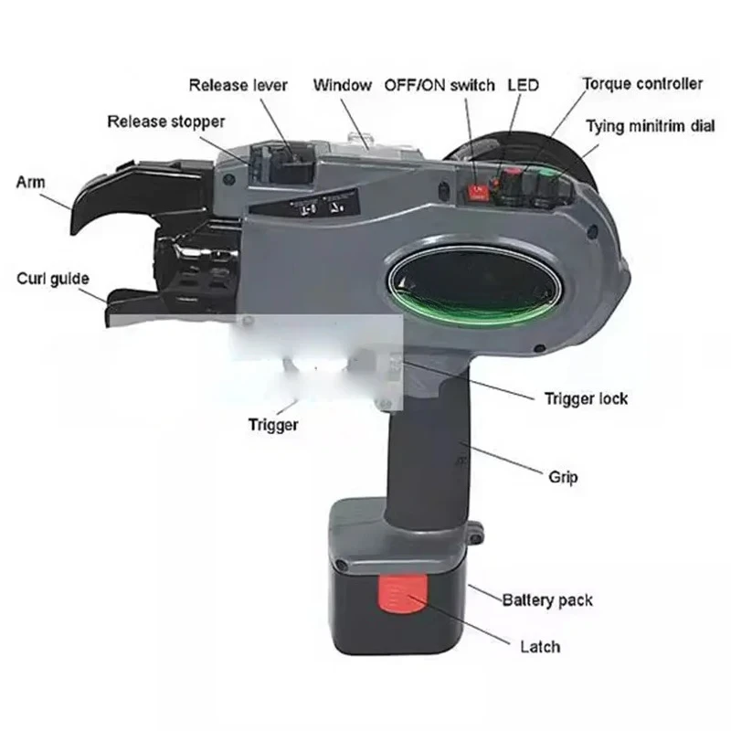 Efficient Automatic Rebar Tier RT235 395 550 Smart Cordless Tying Tool Battery Powered For Construction