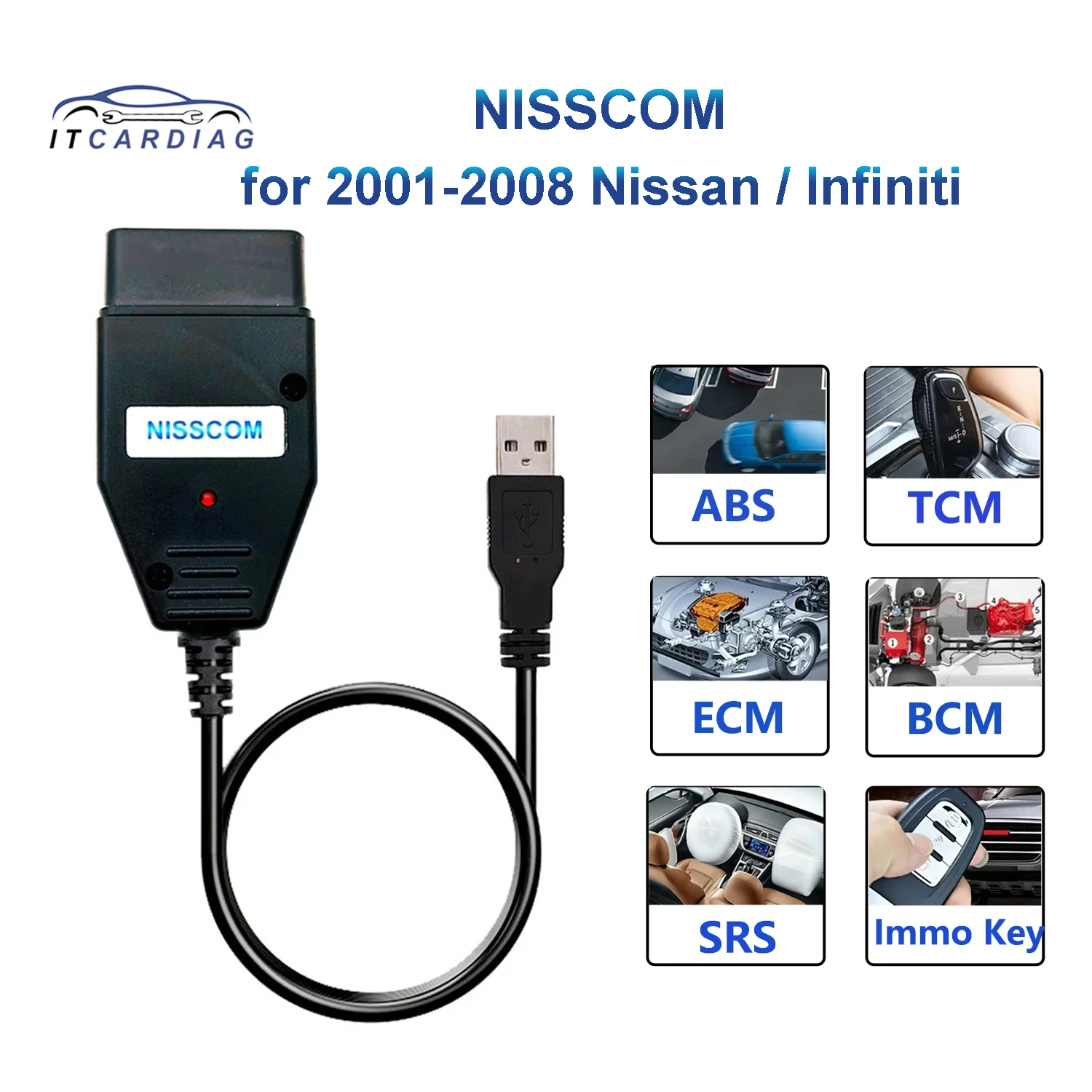 NISSCOM for Nissan and Infiniti 2001-2008 ITCARDIAG NISSCOM OBD2 Car Diagnostic Tool Support Program Immobiliser Key