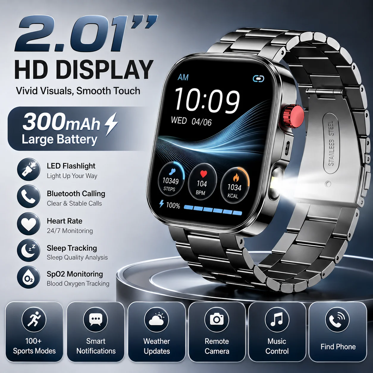 Smartwatch Trending Watches For Women - 2026年トレンドのスマートウォッチ 男女兼用 タッチスクリーン フィットネストラッカー Bluetooth通話機能付き 心拍数・睡眠モニター