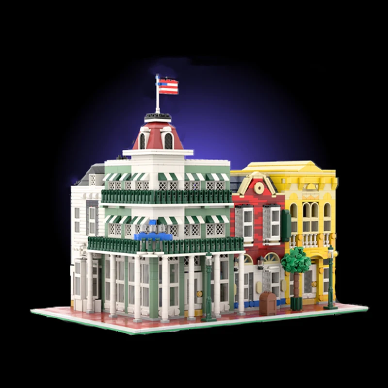 

3250 шт. Дисней, главная улица, США, ювелирный магазин, модульное здание, совместимое с городским MOC, сделай сам, строительные блоки, игрушки на день рождения, подарок