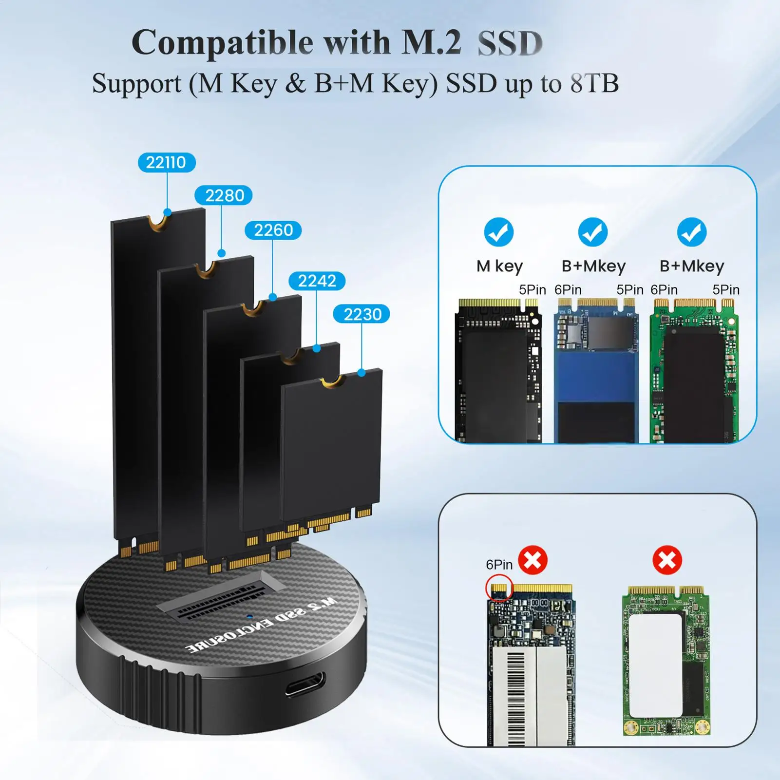 ハードドライブエンクロージャ-10gbps-プラグアンドプレイエンクロージャ-ハードドライブドッキングステーションケース-コンピュータデスクトップラップトップモバイルデバイス用