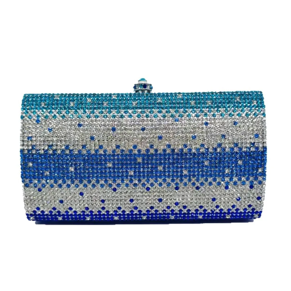 Clutch Gradual Change Blue Diamond Dinner Bag High-end Diamond Clutch Women's Dress Party Small Square Bag Bolsas Diseñador Lujo