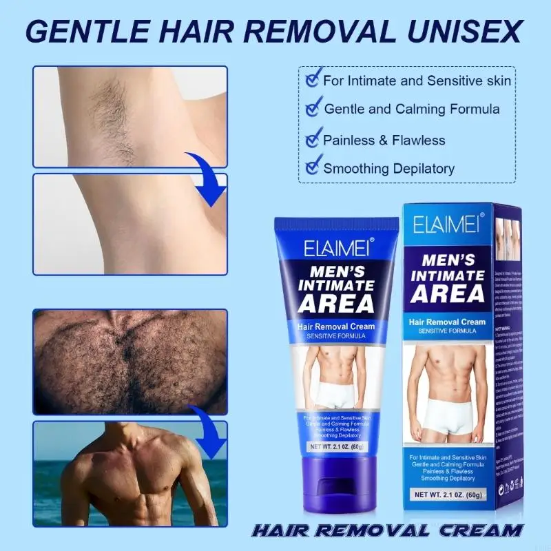 U0DE Men Hair Removal Cream ครีมกำจัดขนไม่ระคายเคืองสูตรอ่อนโยน 60g