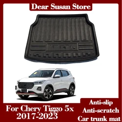 Car Rear Trunk Mat for Chery Tiggo 5x 4 3 Pro DR 5.0 2017~2023 MVM X55 Anti-wear Watertight Mat Cargo Area Cover Boot Rug Parts