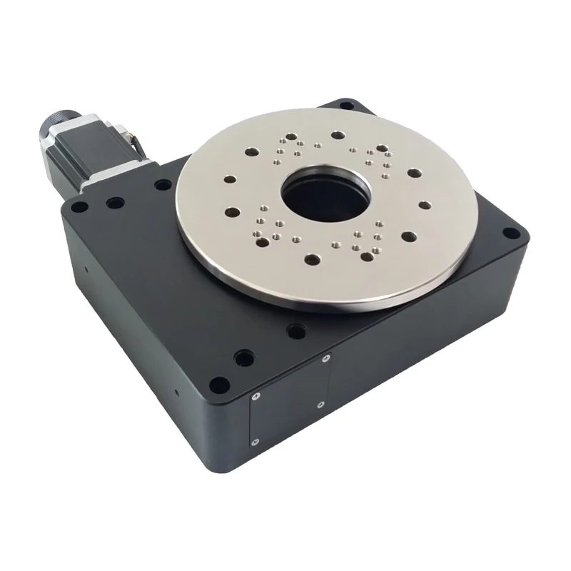 

360 degree rotation PT-GD204，high-precision electric rotary table , worm gear, indexing plate, size 100mm ratio 180:1