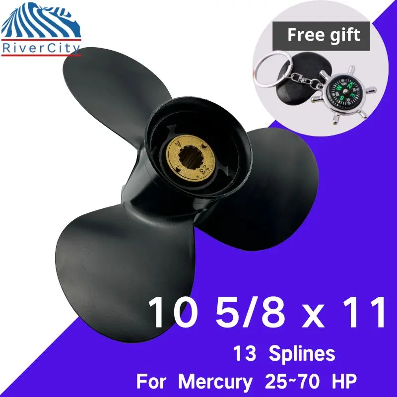 11 5/8x11 Outboard Propeller For Mercury 50hp 60hp 70hp Motor Aluminum Alloy Screw 3 Blade 13 Spline Ship Marine Engine Part