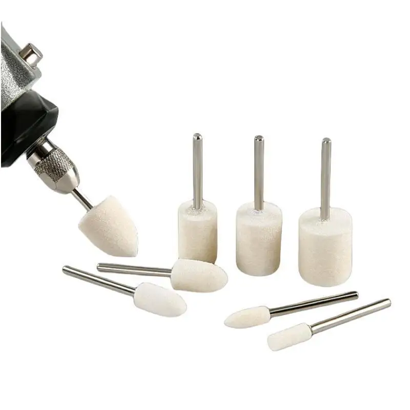 10 Stück Wollfilz-Polierscheiben 3-20mm Schleifköpfe für Dremel Bohrmaschine Rotationswerkzeug 3mm Schaft – Detail 1