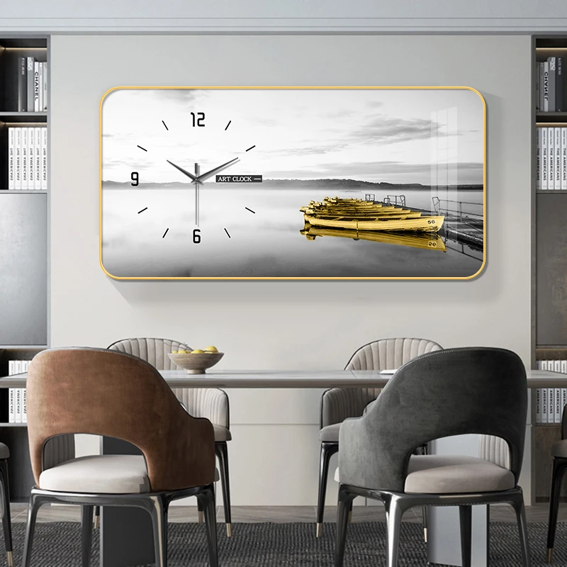 Living room home fashion decoration wall clock modern minimalist restaurant decoration painting table hanging wall mute clock