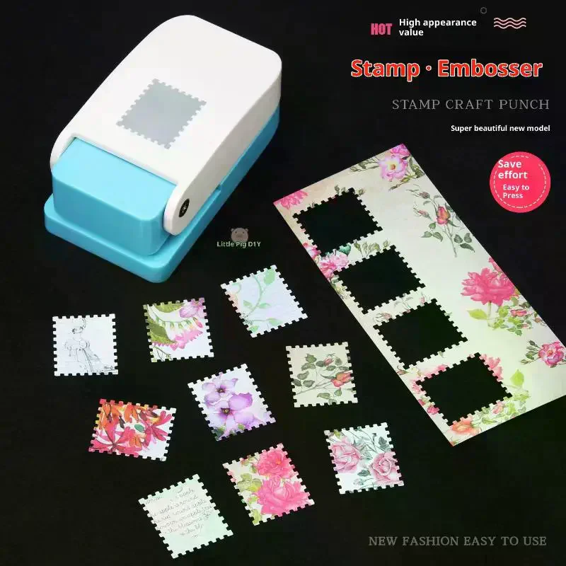 Rectangle Postage Stamp Punch Lever Action Craft Punch For Paper Crafting Scrapbooking Various Materials Punching Tool