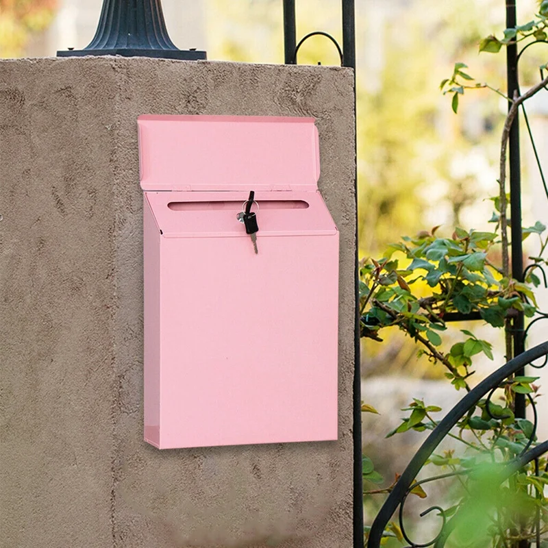 1Pcs Modern Mailbox Comment Letter Deposit Suggestion Drop Box Secured Payments Key Paperwork Secure Postbox Decor