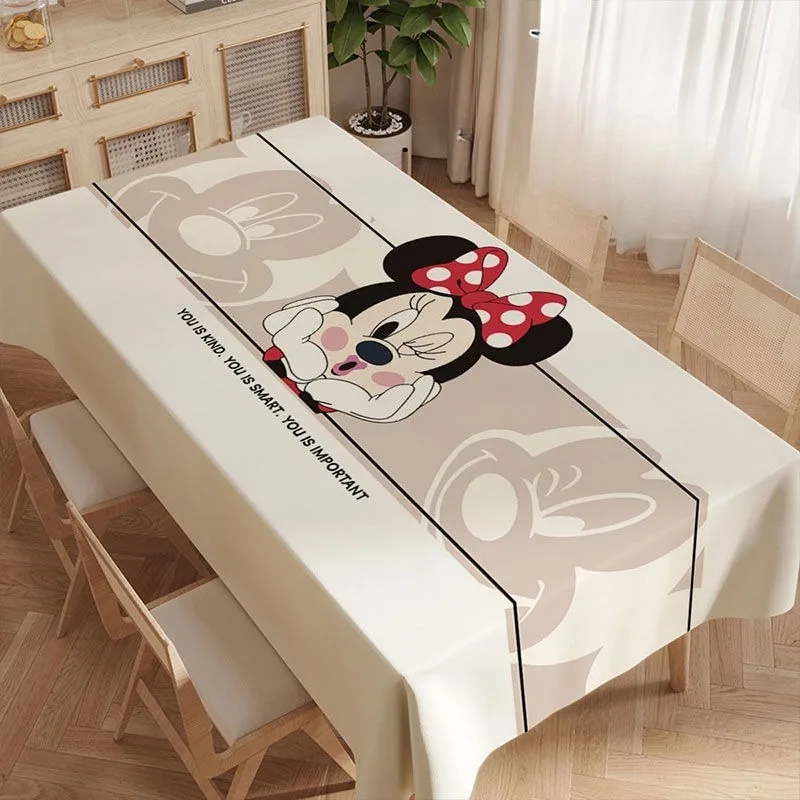 Anime novo mickey minnie toalha de mesa impermeável oilproof padrão dos desenhos animados retangular mesa de jantar tapete de chá doméstico