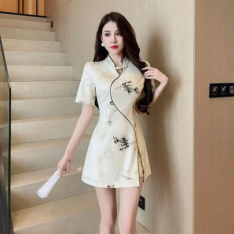 Chinese Style Women's Work Clothes Hotel Waiters Beauty Salons Hydrotherapy Nail Art Coffee Shops Sauna Technicians Desks Qipao