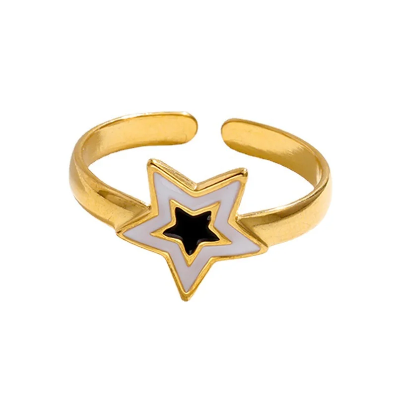 Vintage Punk Irregular Hollow Star Metal Open Rings for Women Fashion Statement Gothic Adjustable Couple Rings Y2K Wed Jewelry