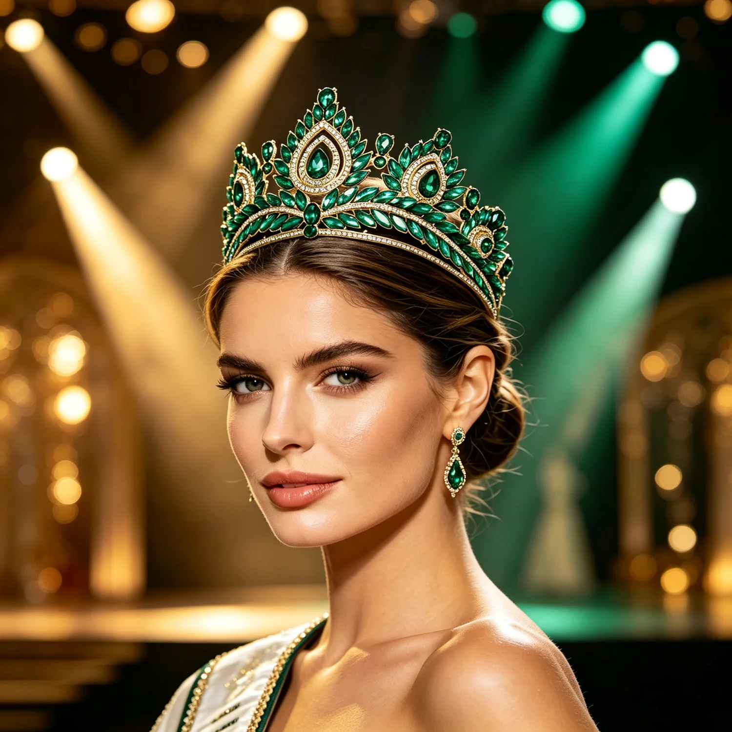 World Beauty Queen Baroque Hair Crown High-End Fashion Show Design European American Style Bride Rhinestones Tiaras Accessory