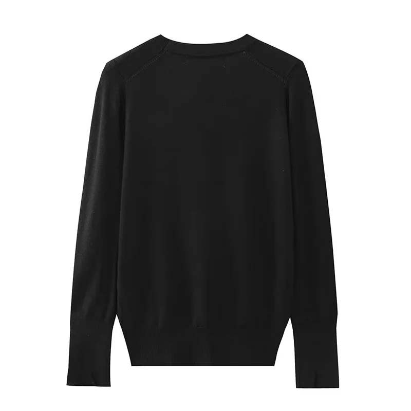 Guobioziy Fall Minimalist Round Neck Sweater Women Long Sleeve Knit Top Soft Touch Loose Fit Casual Daily Wear Office Lady