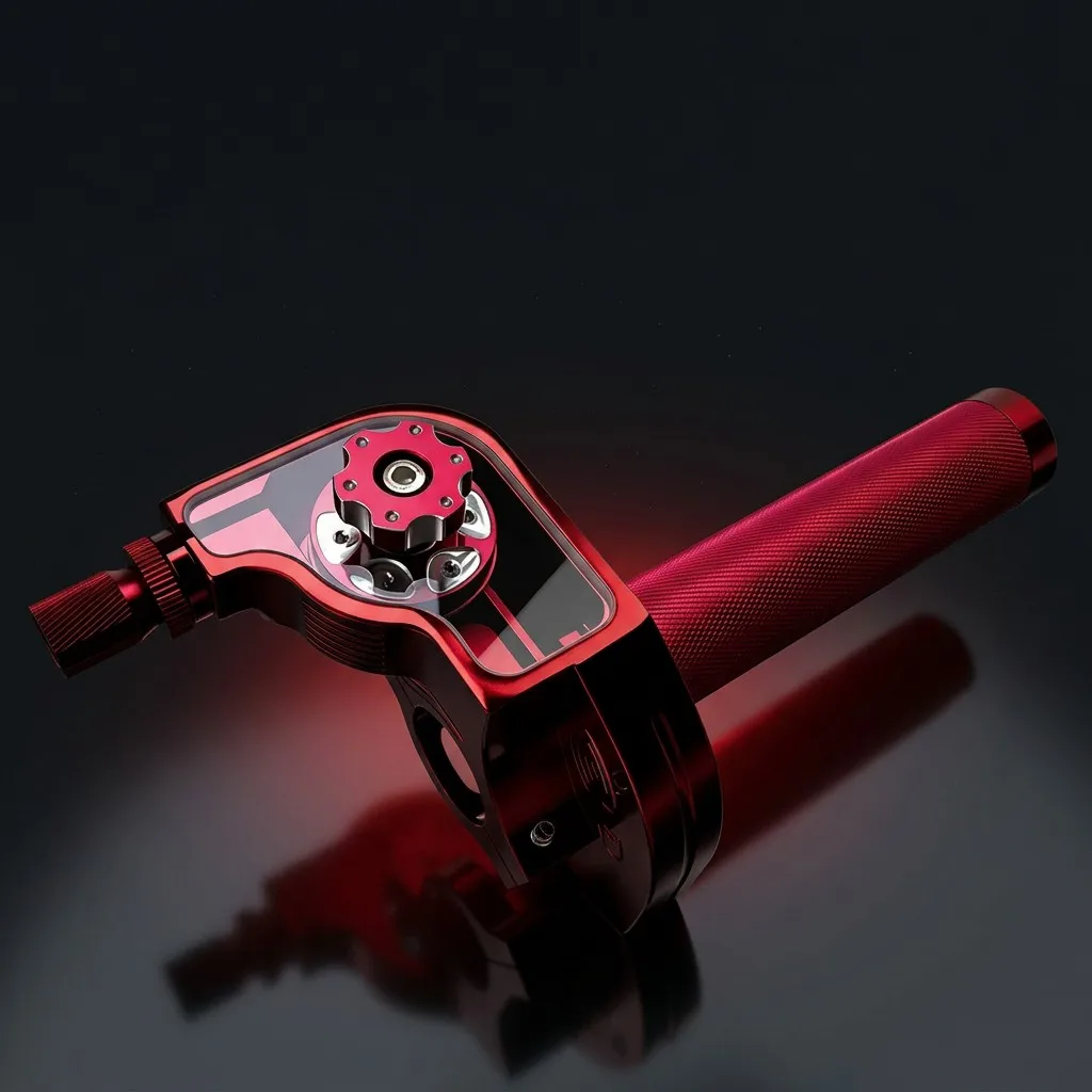 Universal CNC Aluminum Gatling Visual Large Twist Throttle Handle 22mm for Dirt Pit Bike Moped Scooter Quad ATV Motorcycle