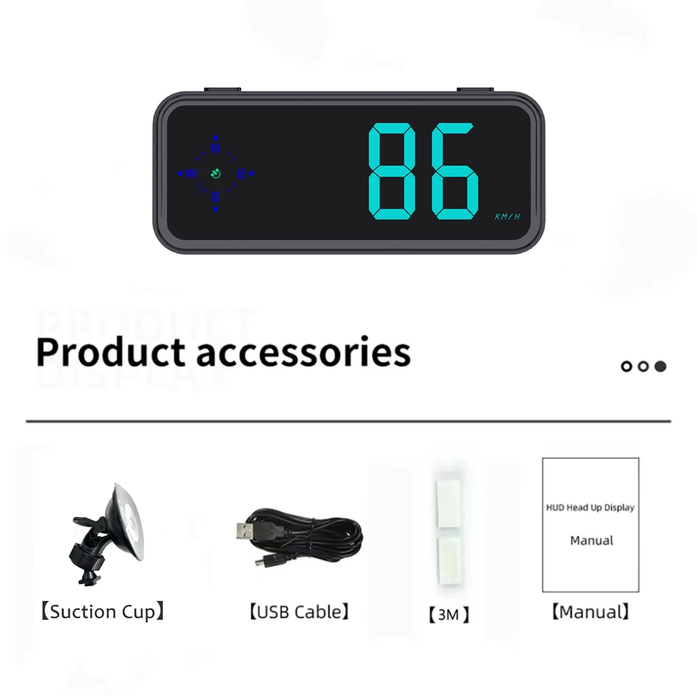 Car HUD Head-up Display GPS Universal Digital Speedometer Windshield Projector Colorful LED Display GPS HUD for All Cars