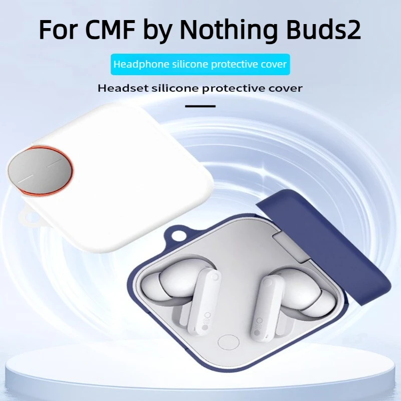 

Silicone Case for CMF By Nothing Buds 2，Shockproof and Wear-Resistant Earphone Charging Case Cover Earphone case with carabiner