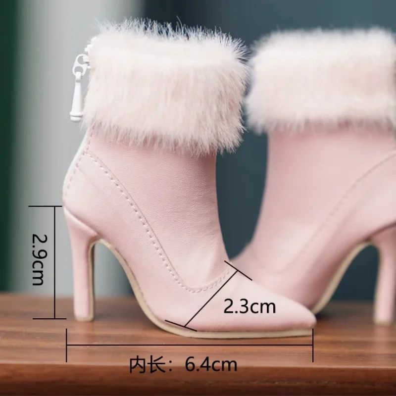 Scarpe da bambola BJD per 1/3 1/4 scarpe moda bambola nero bianco rosa argento stivali alti accessori per bambole regalo fai da te