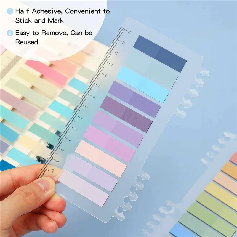 A23F-60 Colors Writable Morandi Sticky Tabs Repositionable Color Page Markers Transparent Sticky Note Tabs, Post Stick
