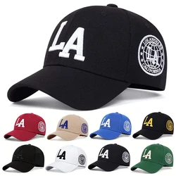 Unisex LA Leter Embroidery Snapback Baseball Caps Spring and Autumn Outdoor Adjustable Casual Hats Sunscreen Hat