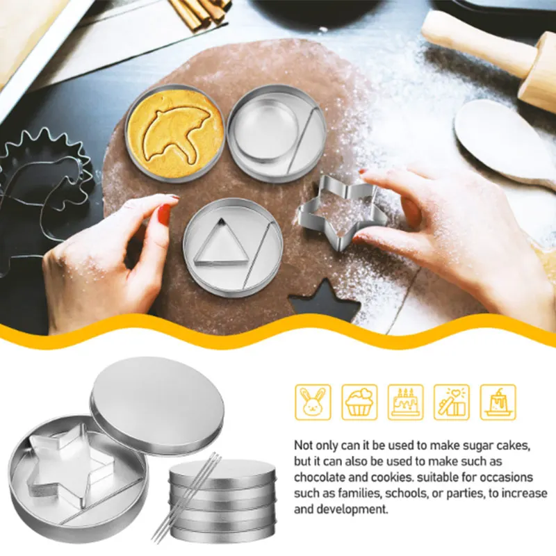 6/9/10/11/12PCS Umbrella Cookie Cutter Set For Game,4 Stainless Steel Biscuit Cutters With Metal Tins&needles Sugar Candy Molds