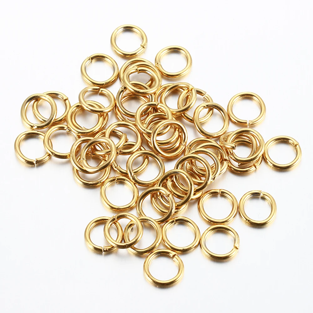 

100Pcs Stainless Steel Single Loop Open Jump Rings Golden Split Ring for DIY Jewelry Making Connectors Findings Wholesale