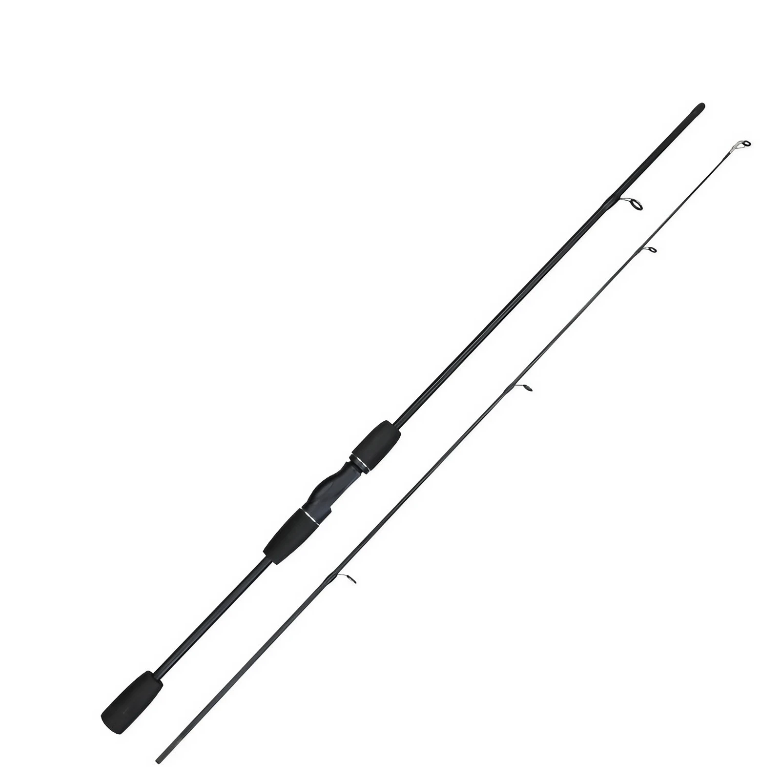 

1.8m/70.8in Black Fiberglass Lure Fishing Rod – Straight Handle, Medium Power Casting Rod with Ceramic Guides