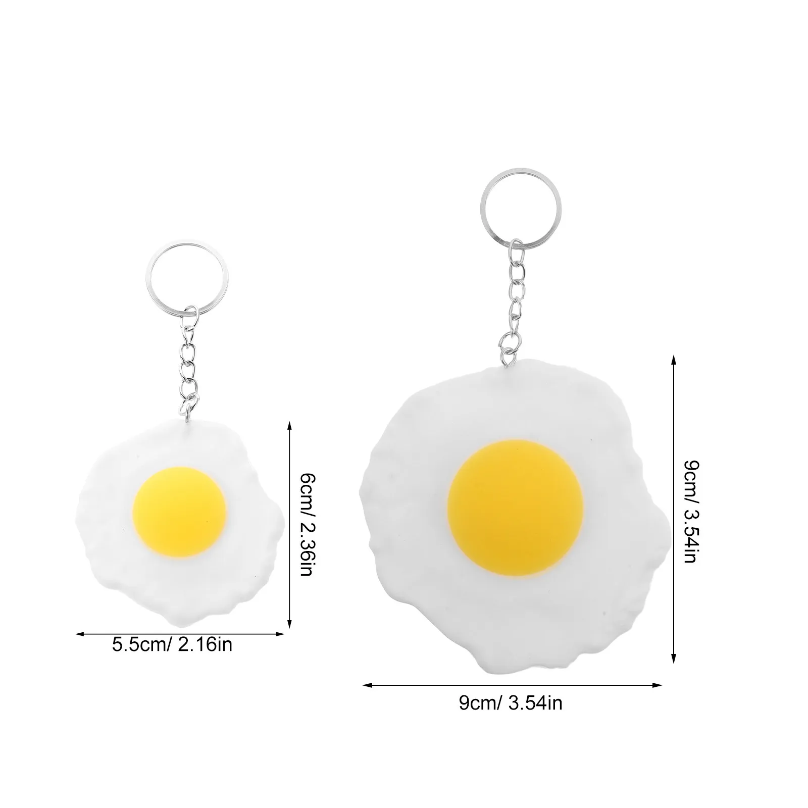 8Pcs Poached Egg Keychain Simulation Food Keychains Mini Realistic Food Charms Cute Bag Backpack Decoration Novelty Gift