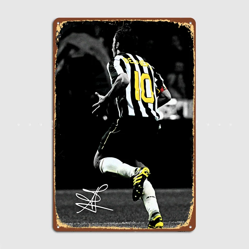 Alessandro Del Piero Football Player Poster Metal Posters Living Sign Indoor Outdoor Room Decoration Home Bar Decor Wall Decor