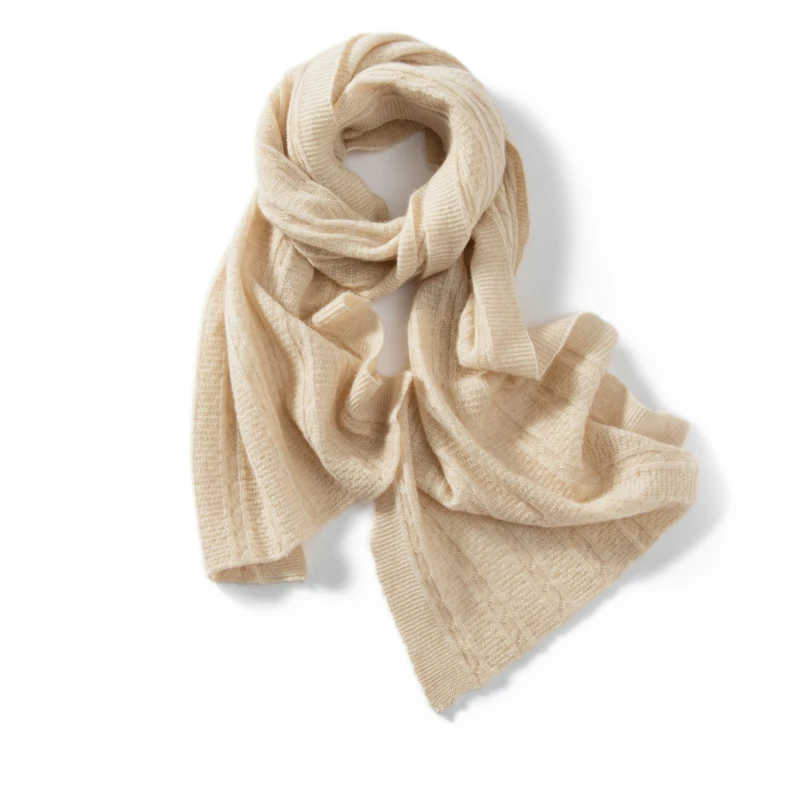 وشاح كشمير 35% مقاس 160*40 للنساء لملابس الخريف والشتاء الخارجية، شال وشاح كشمير متماسك دافئ