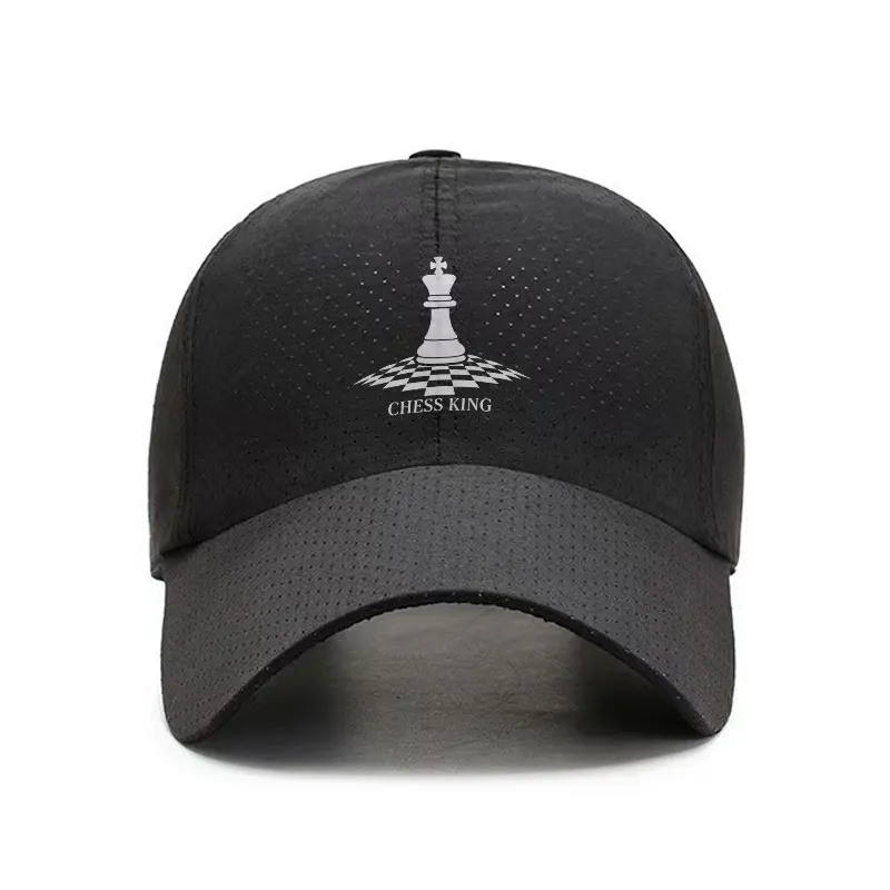 Chess King Quick Dry Baseball Cap Breathable Embroidered Sports Hat Adjustable Outdoor Sun Hat