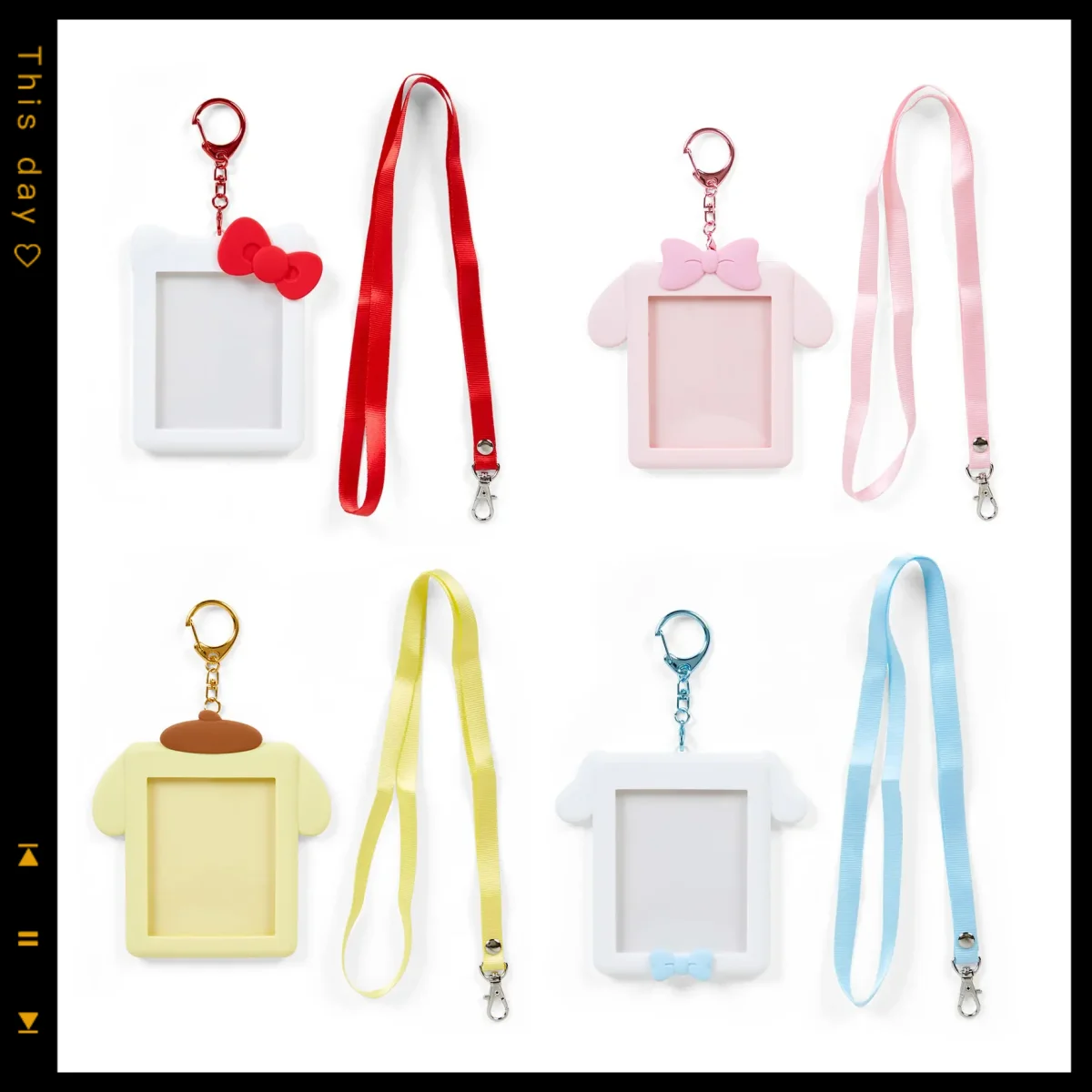 

Sanrio kuromi keychain card holder hello kitty Melody cute photo frame ID storage bag kawaii anime ladies birthday gift