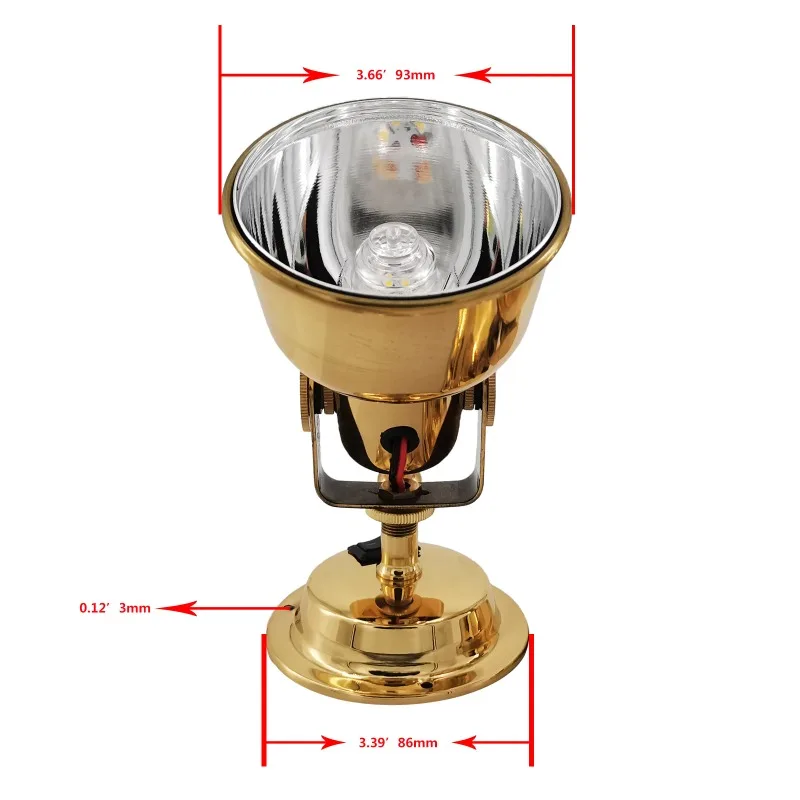 ISURE MARINE LED 5W Polished Brass Berth/Bulkhead Light for Boat, RV, Camper, Trailer，big /small Size