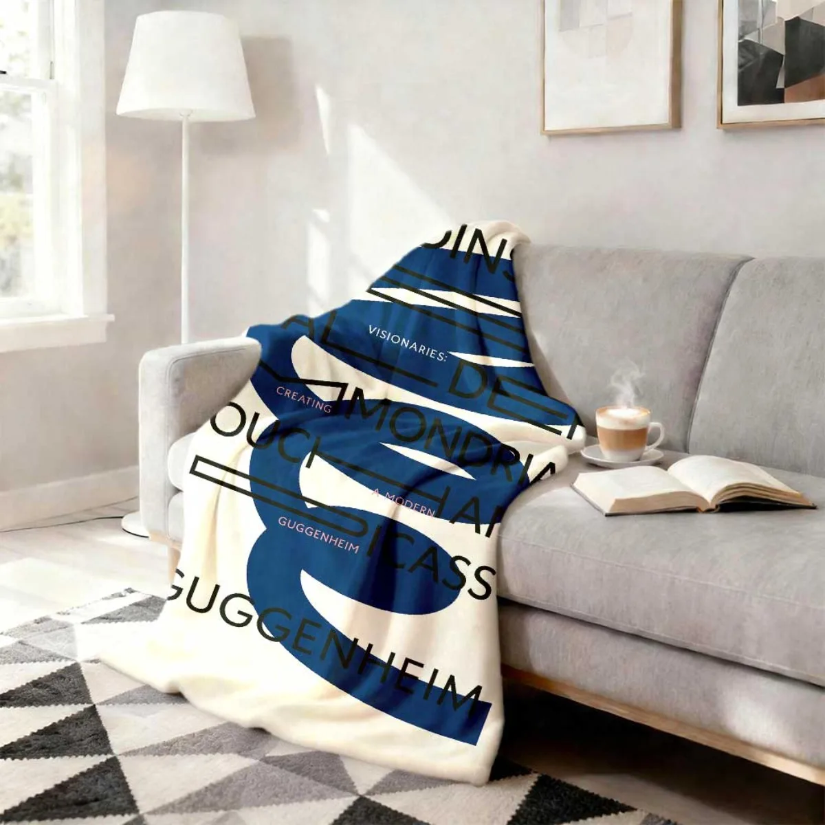 Abstract Art Masters Canvas Throw Blanket Featuring Kandinsky Mondrian Picasso Style Decor for Living Room Home Gift